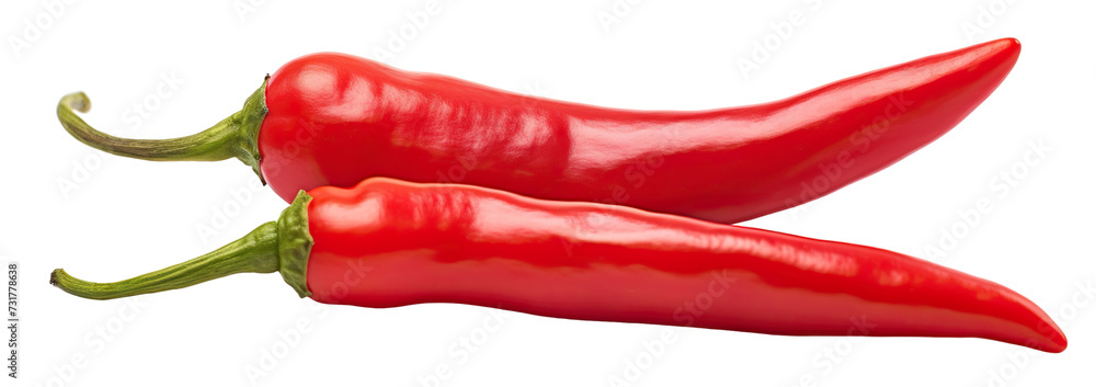 Delicious red chili peppers cut out Delicious red chili peppers cut out