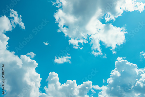 Beautiful blue sky with clouds  it is slightly overcast.