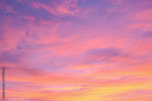 The beautiful red sky and clouds before sunset. Natural background. © Warinthorn