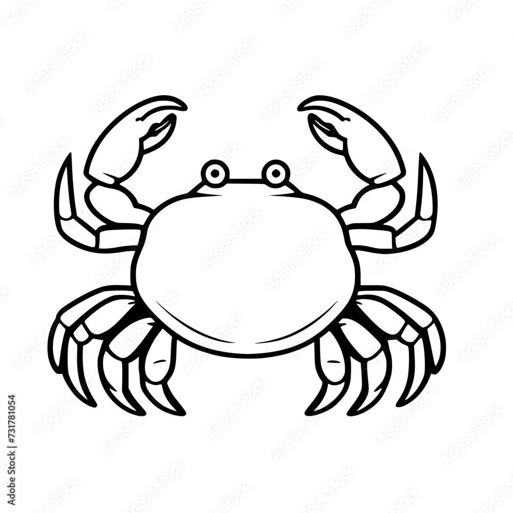 Crab Icon SVG Black And White Illustration Art Generative AI. Crab Icon SVG Black And White Illustration Art Generative AI.