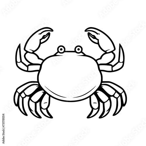 Crab Icon SVG Black And White Illustration Art Generative AI.