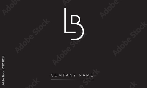 LB or BL Minimal Logo Design Vector Art Illustration 
