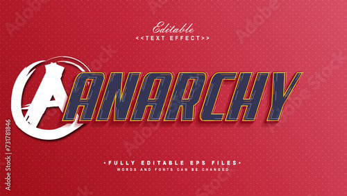 editable italic anarchy text effect.typhography logo