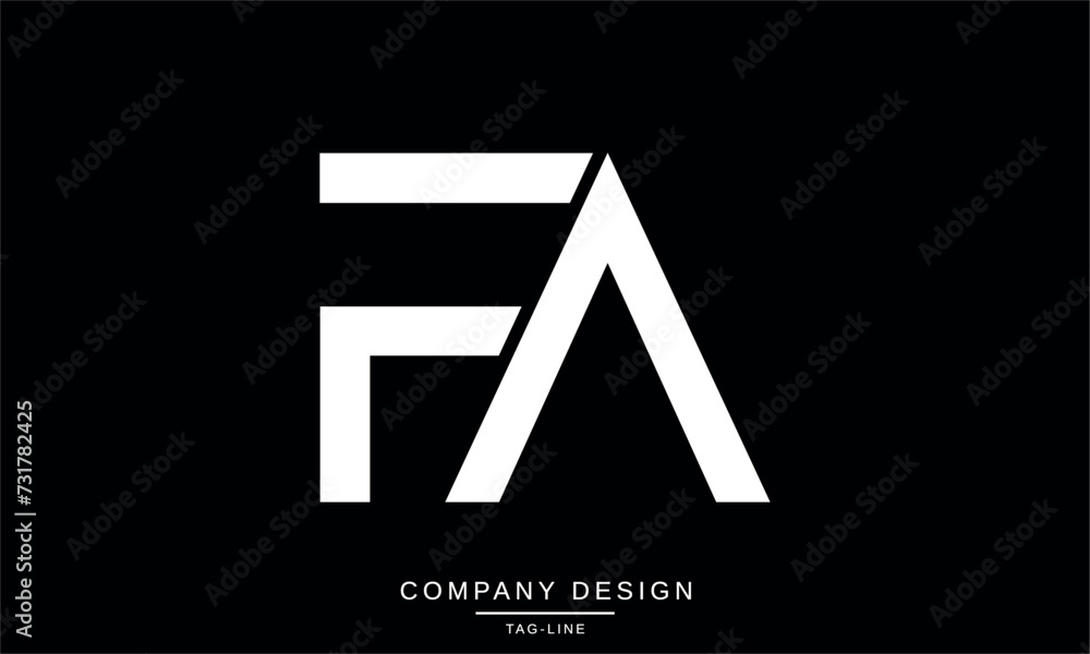 Fototapeta premium AF, FA Abstract Letters Logo Design Monogram
