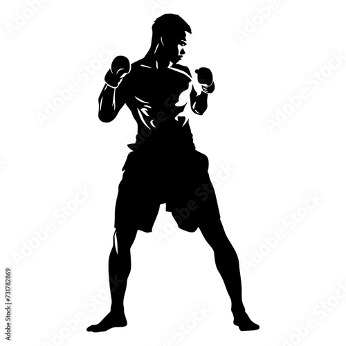 Silhouette muay thai full body black color only