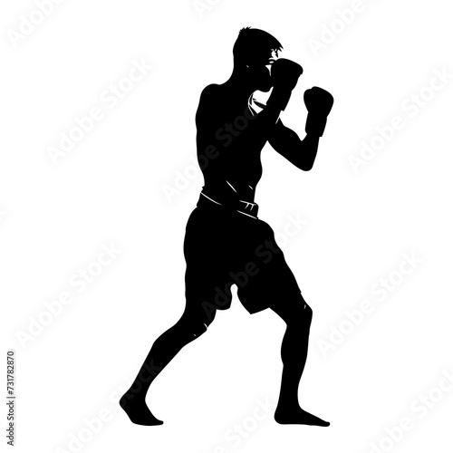 Silhouette muay thai full body black color only