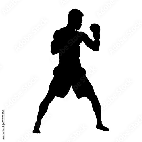 Silhouette muay thai full body black color only