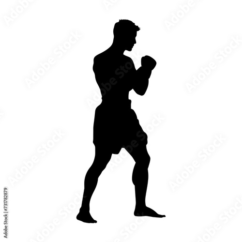 Silhouette muay thai full body black color only