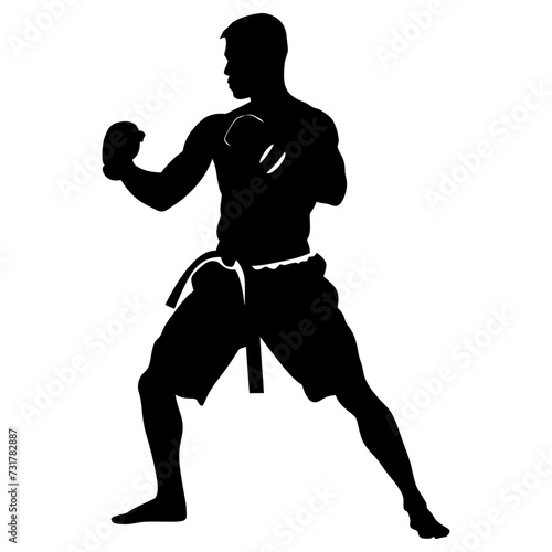 Silhouette muay thai full body black color only