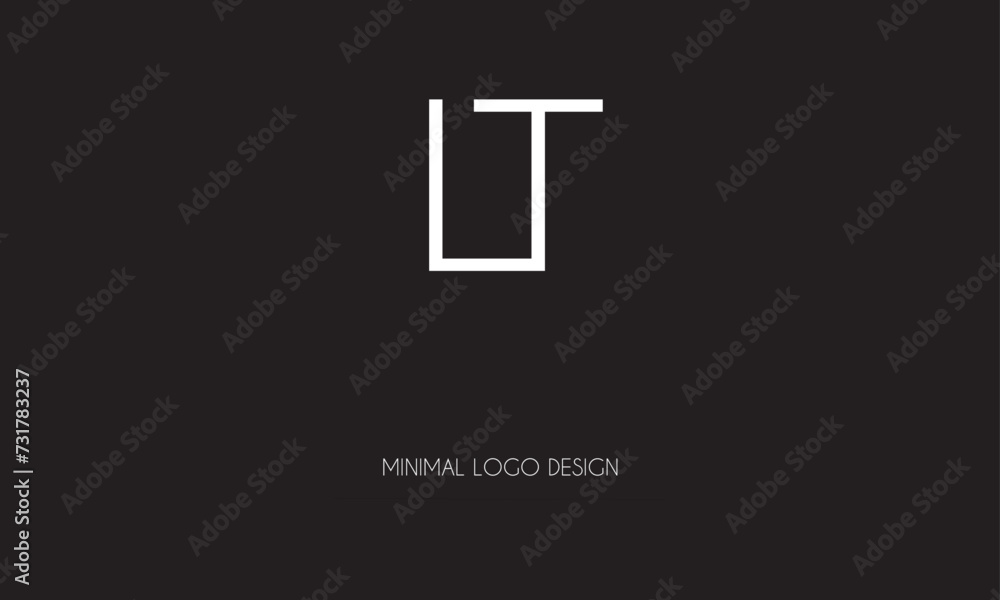 LT or TL Minimal Logo Design Vector Art Illustration 