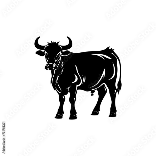 Silhouette ox or cow black color only