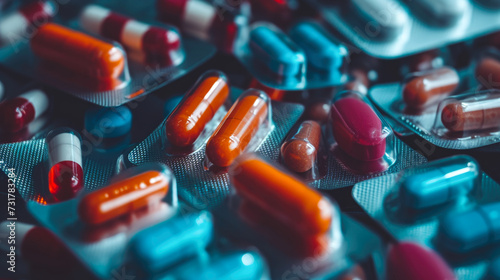 Assorted Pharmaceutical Pills and Capsules on Blister Packs