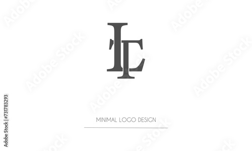 LT or TL Minimal Logo Design Vector Art Illustration 