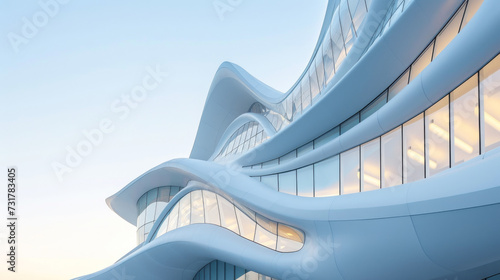 Futuristic Curvilinear Architecture with Smooth White Surfaces