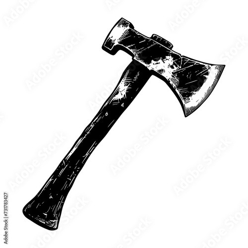 Silhouette ax black color only