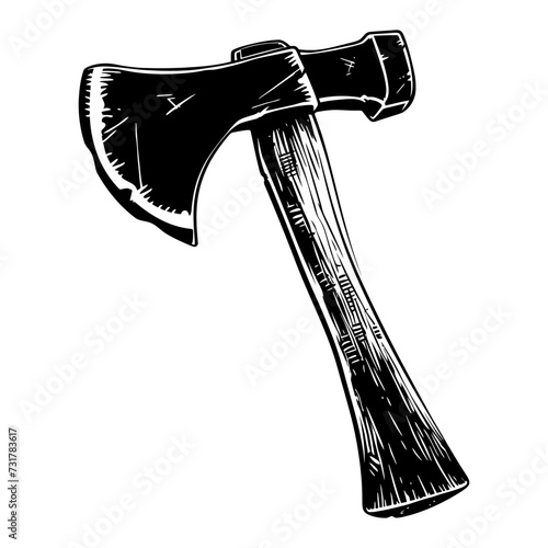 Silhouette ax black color only