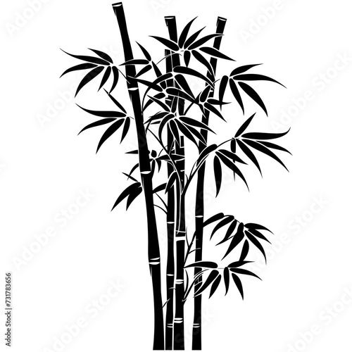 Silhouette bamboo full body black color only