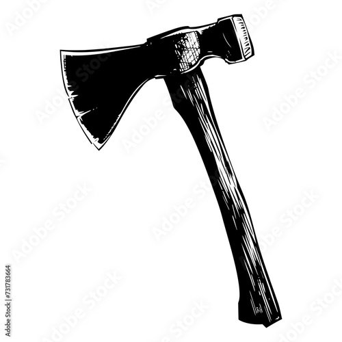 Silhouette ax black color only