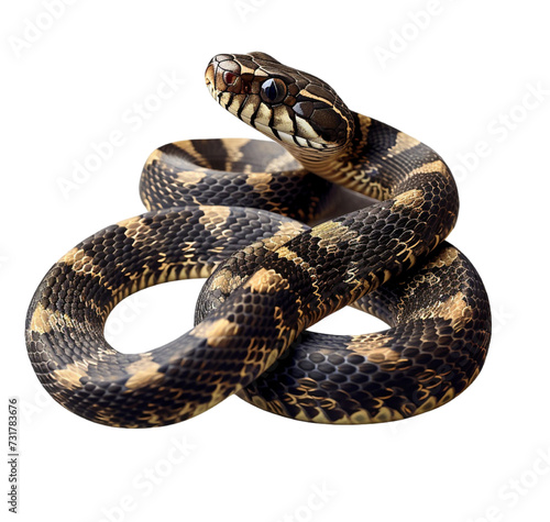 Snake Isolated on Transparent Background. Generated Ai