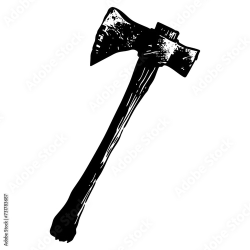 Silhouette ax black color only