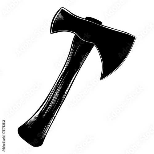 Silhouette ax black color only