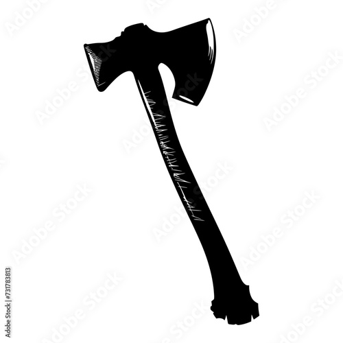 Silhouette ax black color only