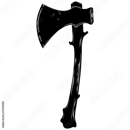 Silhouette ax black color only