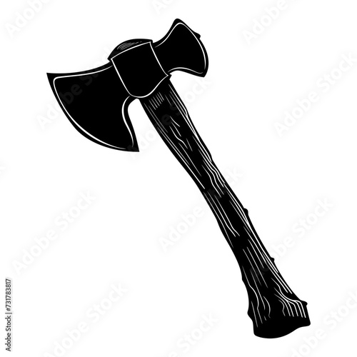Silhouette ax black color only