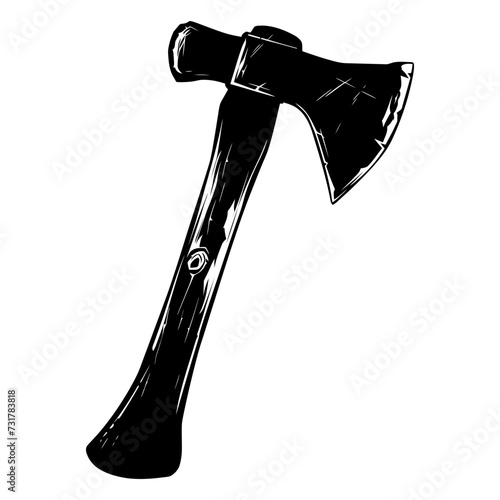 Silhouette ax black color only