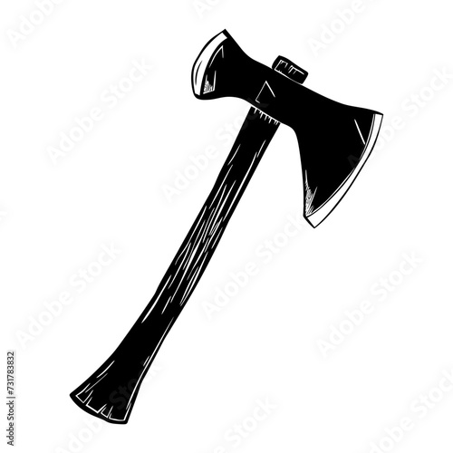 Silhouette ax black color only