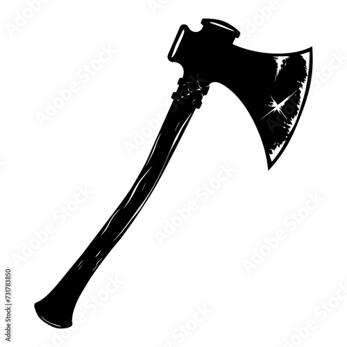 Silhouette ax black color only