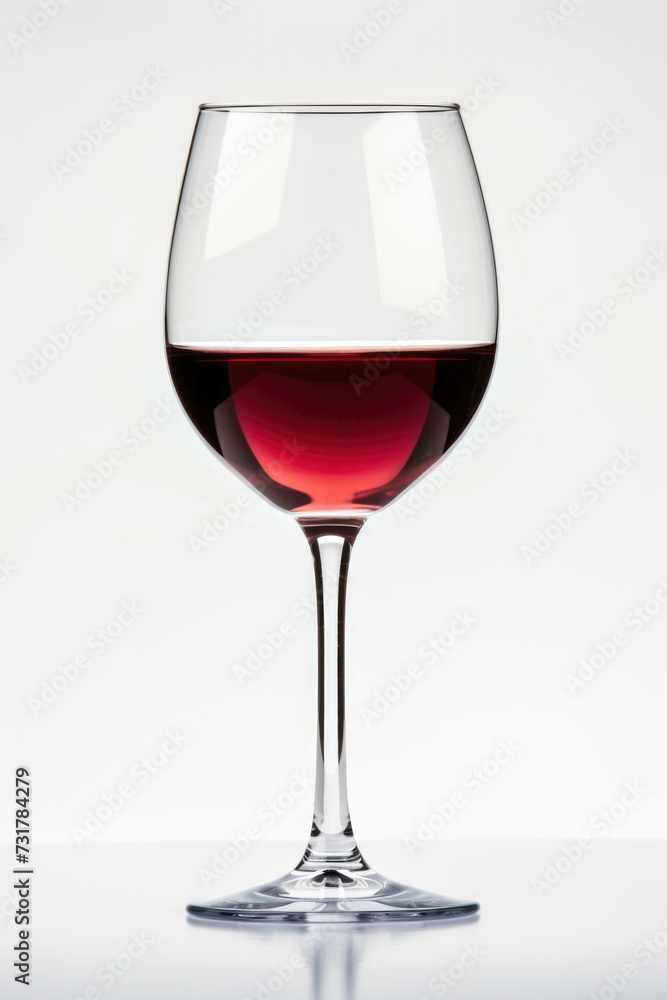 Elegant Red Wine Glass Isolated on White Background