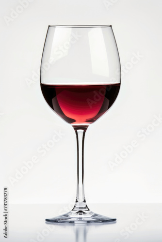 Elegant Red Wine Glass Isolated on White Background