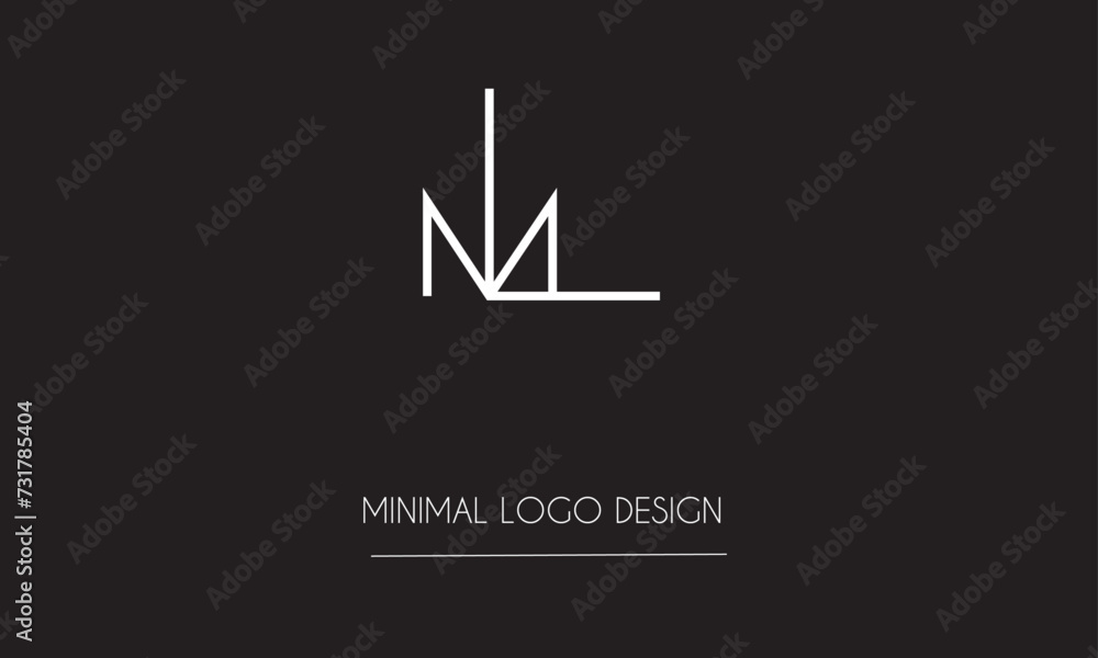 ML or LM Minimal Logo Design Vector Art Illustration ML or LM Minimal Logo Design Vector Art Illustration