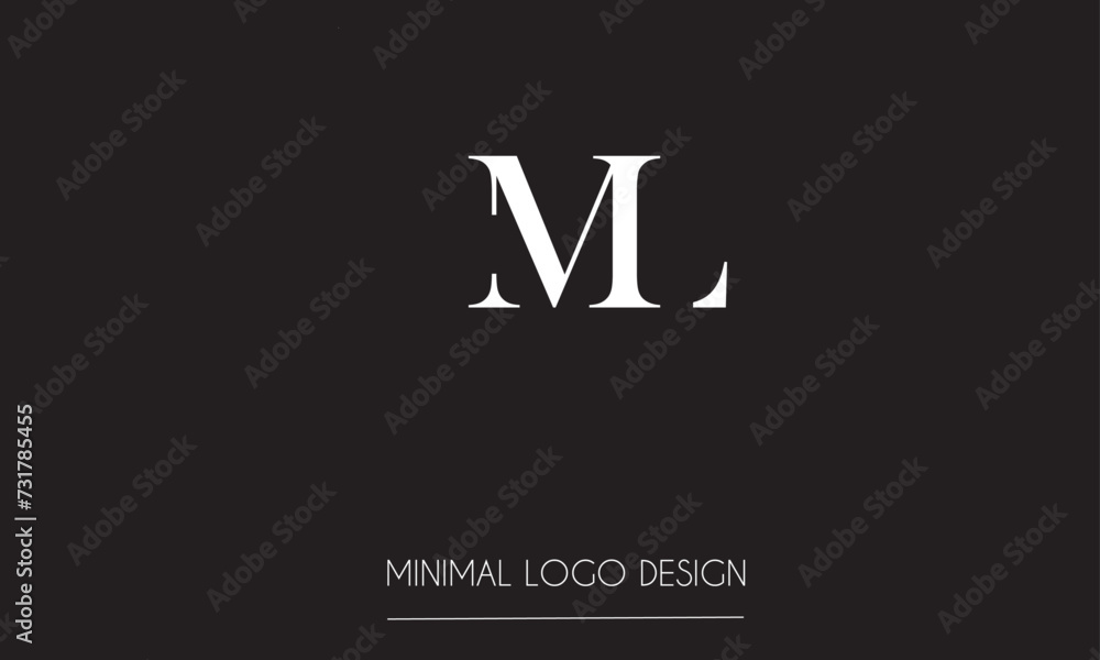 ML or LM Minimal Logo Design Vector Art Illustration ML or LM Minimal Logo Design Vector Art Illustration