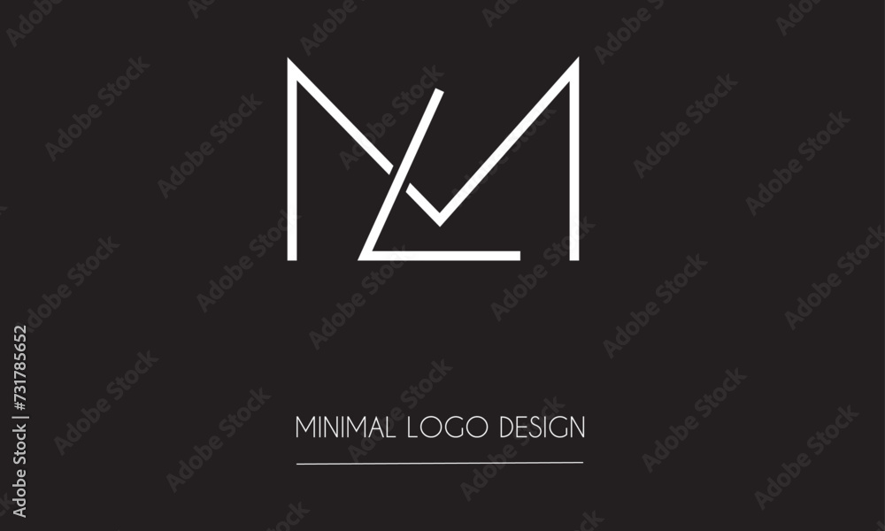 ML or LM Minimal Logo Design Vector Art Illustration ML or LM Minimal Logo Design Vector Art Illustration
