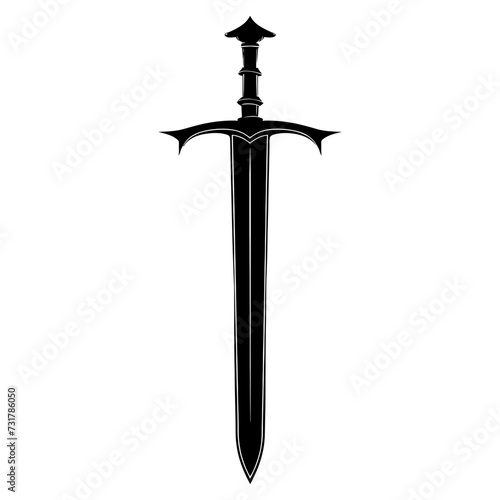 Silhouette sword black color only 