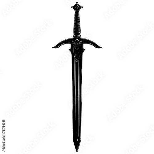 Silhouette sword black color only  photo