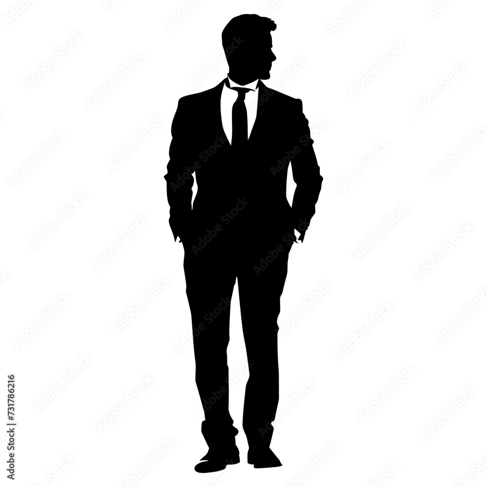Silhouette the groom man full body black color only Silhouette the groom man full body black color only