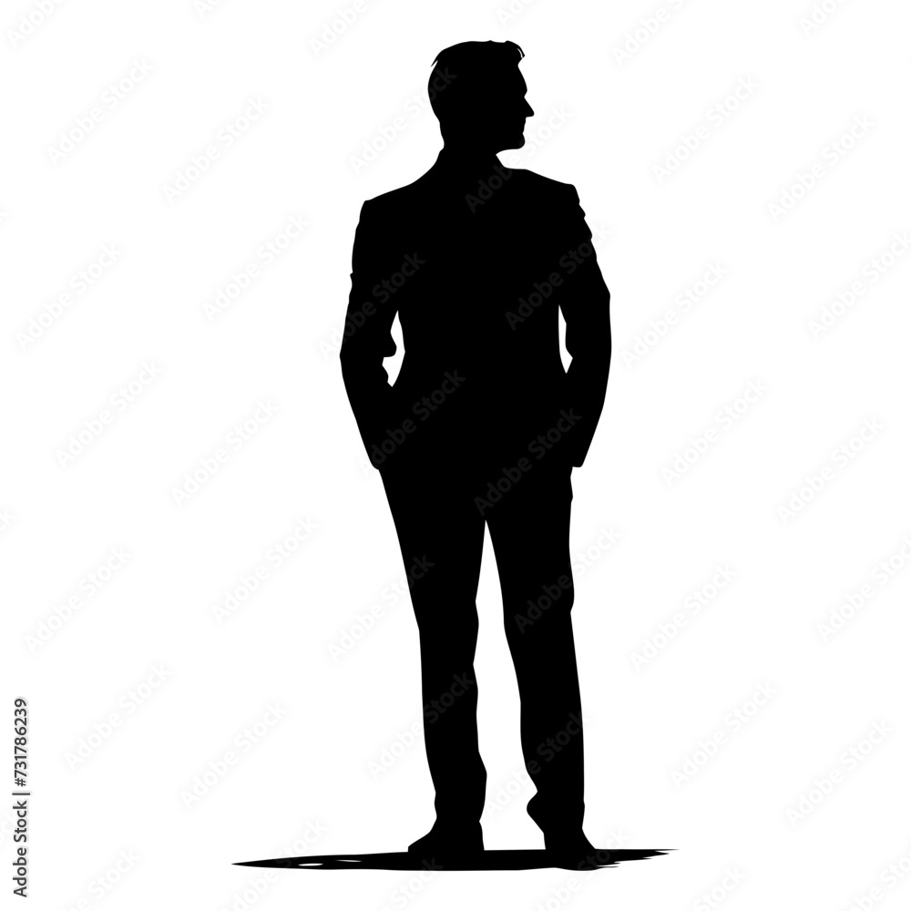 Silhouette the groom man full body black color only