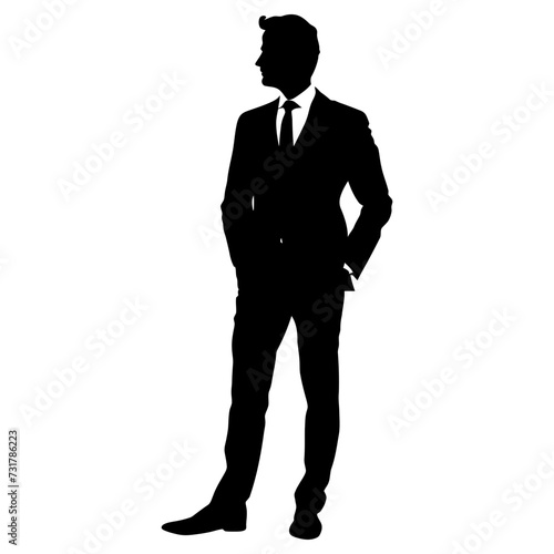 Silhouette the groom man full body black color only