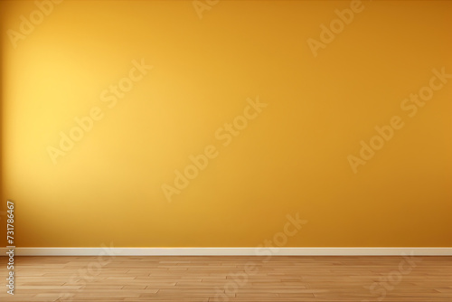 A muted mustard wall background with a stunning floor. (Generative AI)