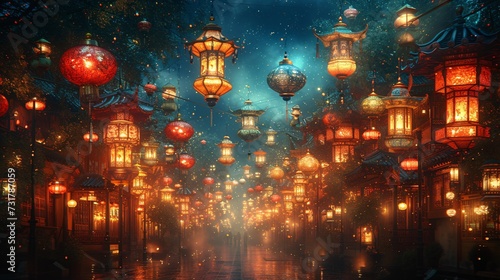 Chinese Lantern Festival: A Glowing Celebration in December Generative AI