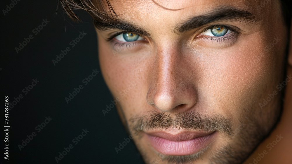 A handsome guy with expressive eyes, emphasizing the captivating power of eye contact and non-verbal communication A handsome guy with expressive eyes, emphasizing the captivating power of eye contact and non-verbal communication