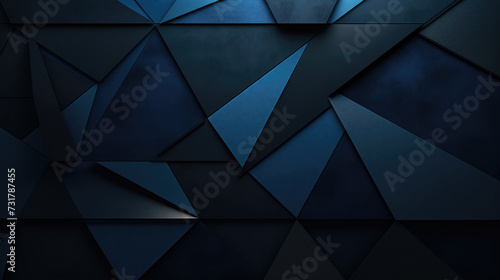 Modern black blue background. Dark blue triangle geometric wallpaper