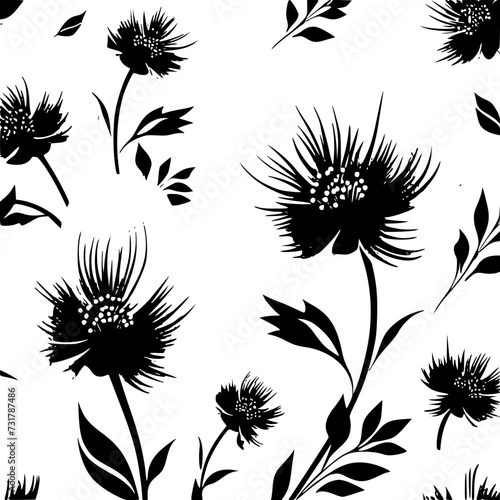 Wallpaper Mural floral seamless pattern, pattern, flower pattern, geometric pattern, diagonal pattern, floral, flower, seamless, design, ornament, vector, decoration, art, wallpaper, leaf, illustration, black, style, Torontodigital.ca