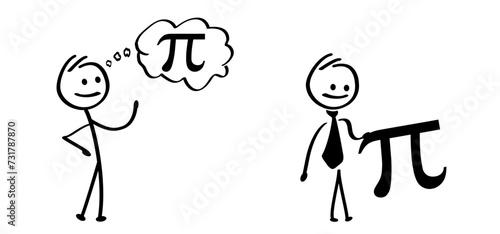 Happy PI day, 14 march, Pythagoras mathematical numbers series 3.14 3,14 symbol. Fun vector maths icon or sign banner Ratios letters formula structure. Archimedes constant irrational number