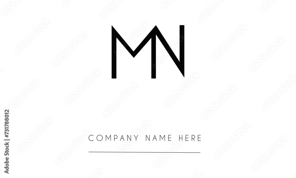 MN or NM Minimal Logo Design Vector Art Illustration MN or NM Minimal Logo Design Vector Art Illustration