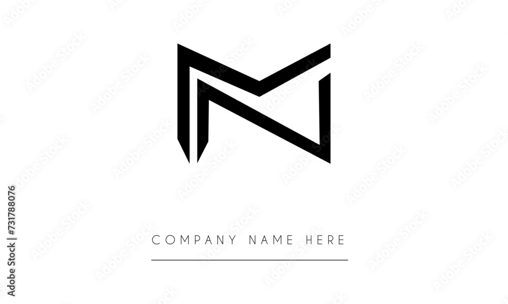 MN or NM Minimal Logo Design Vector Art Illustration MN or NM Minimal Logo Design Vector Art Illustration