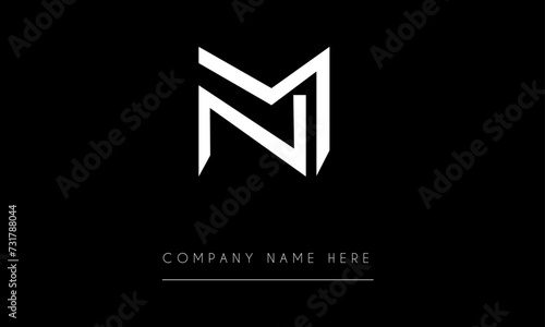 MN or NM Minimal Logo Design Vector Art Illustration 